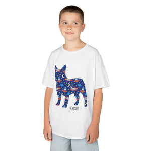 Fun Zoomies Dog Pattern Kids Tee - Colourful Animal Design for Playful Adventures