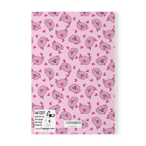 Journal Paperback Piggy Passion Pink Notebook A5 Lined - FROG DOG CO.