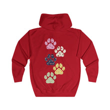 Load image into Gallery viewer, Pet Lovers Unisex Full Zip Hoodie with Paw Print Design