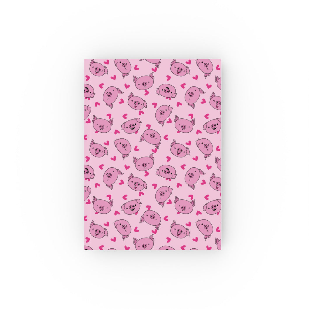 Hardback Journal - Piggy Passion Pink A5 Notebook - Blank - FROG DOG CO.