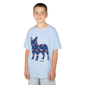 Fun Zoomies Dog Pattern Kids Tee - Colourful Animal Design for Playful Adventures
