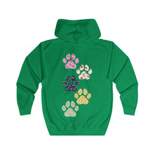 Load image into Gallery viewer, Pet Lovers Unisex Full Zip Hoodie with Paw Print Design