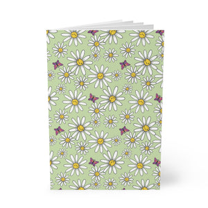 Journal Paperback Daisy Days Green Notebook A5 - Lined - FROG DOG CO.