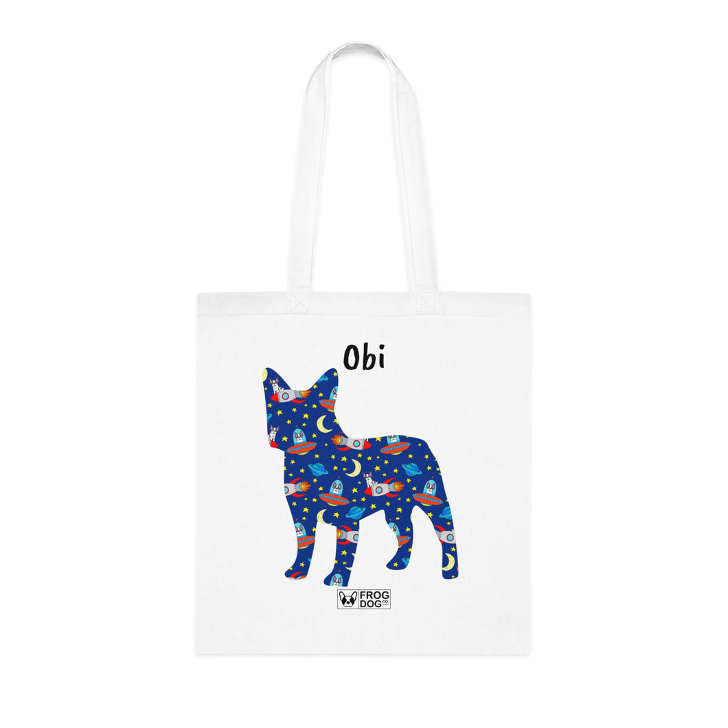 Personalised Frenchie/ French Bulldog Zoomies Print Cotton Tote Bag - FROG DOG CO.
