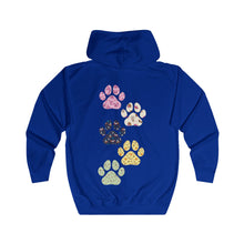 Load image into Gallery viewer, Pet Lovers Unisex Full Zip Hoodie with Paw Print Design