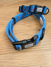 Load image into Gallery viewer, Adjustable Dog Collar Pole Paw-sition - Blue- Race Cars - FROG DOG CO.
