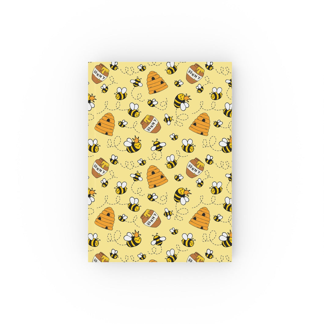 Journal Hardback- Bee Kind Yellow Notebook A5 - Blank - FROG DOG CO.