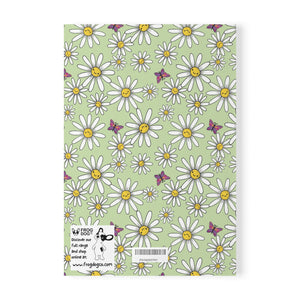 Journal Paperback Daisy Days Green Notebook A5 - Lined - FROG DOG CO.