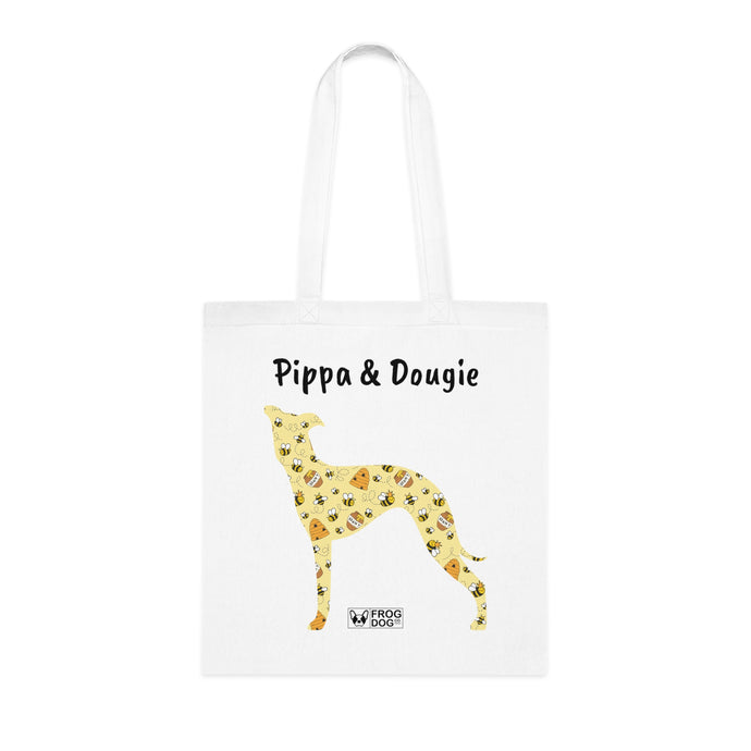 Personalised Sighthound Bee Kind Print Cotton Tote - FROG DOG CO.
