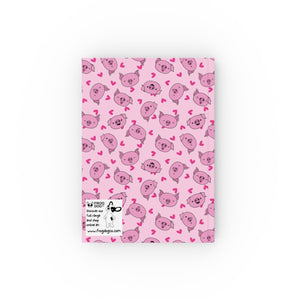 Hardback Journal - Piggy Passion Pink A5 Notebook - Blank - FROG DOG CO.