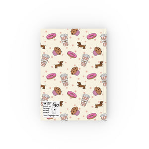 Journal Hardback  - Puppaccino Cream and Pink A5 - Blank - FROG DOG CO.