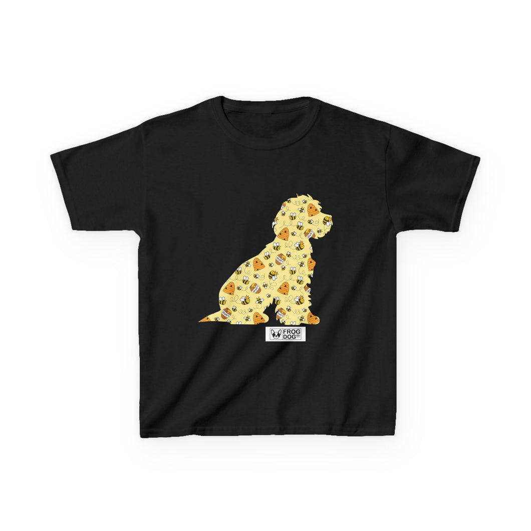 Fun Bee Kind Dog Pattern Kids Tee - Colourful Animal Design for Playful Adventures