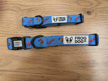 Load image into Gallery viewer, Adjustable Dog Collar Pole Paw-sition - Blue- Race Cars - FROG DOG CO.