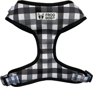 Adjustable dog harness with check pattern by FROG DOG CO.